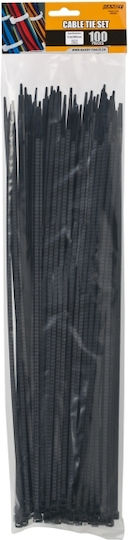 Plastic Cable Ties 390×4.6 Mm Nylon Self-locking Black 100 Pcs