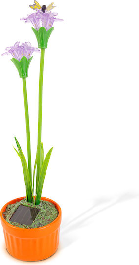 Lampă Solară Floare Alb Cald cu Fotocelulă IP44 8x8x32cm