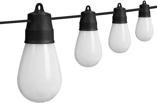 Set 15 Lămpi Solare Suspendate Ghirlandă 1.3W RGBW Bluetooth cu Fotocelulă și Telecomandă IP65