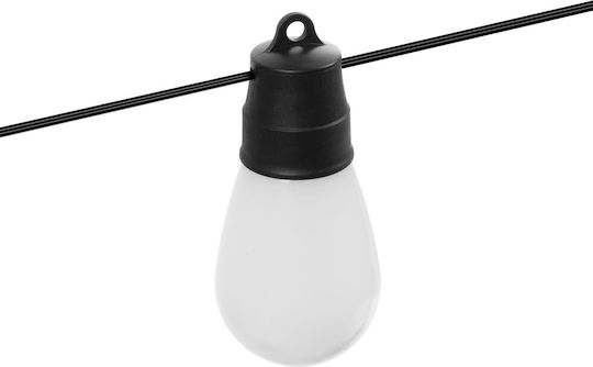 Set 15 Lămpi Solare Suspendate Ghirlandă 1.3W RGBW Bluetooth cu Fotocelulă și Telecomandă IP65