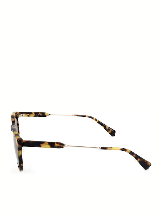 Sandro Unisex Sunglasses with Brown Frame and Green Lens