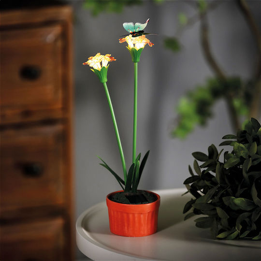 Lampă Solară Floare Roșie cu Fotocelulă IP44 8x8x32cm