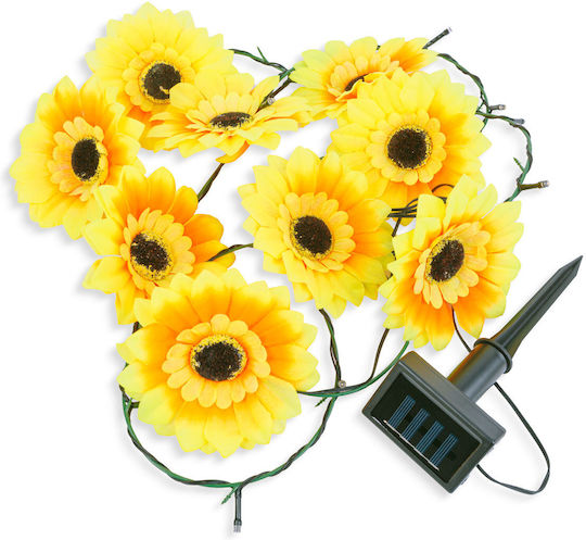 Lampa Solară Floare Alb Cald cu Fotocelulă IP44 20x4cm