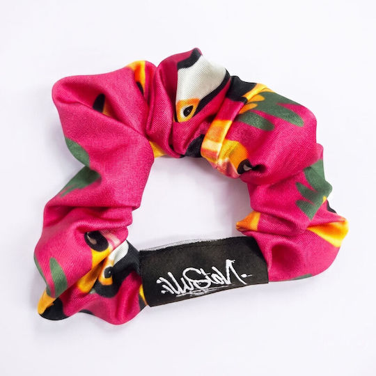 Illusion Rt Scrunchy Tucan Magenta Haargummi Mehrfarbig