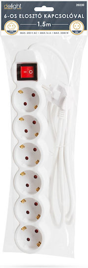 Power Strip 6 Sockets with Switch and Cable 1.5m