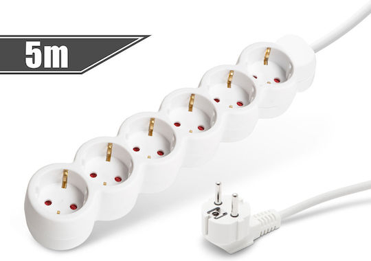 Steckdosenleiste 6 Steckdosen mit 5m Kabel