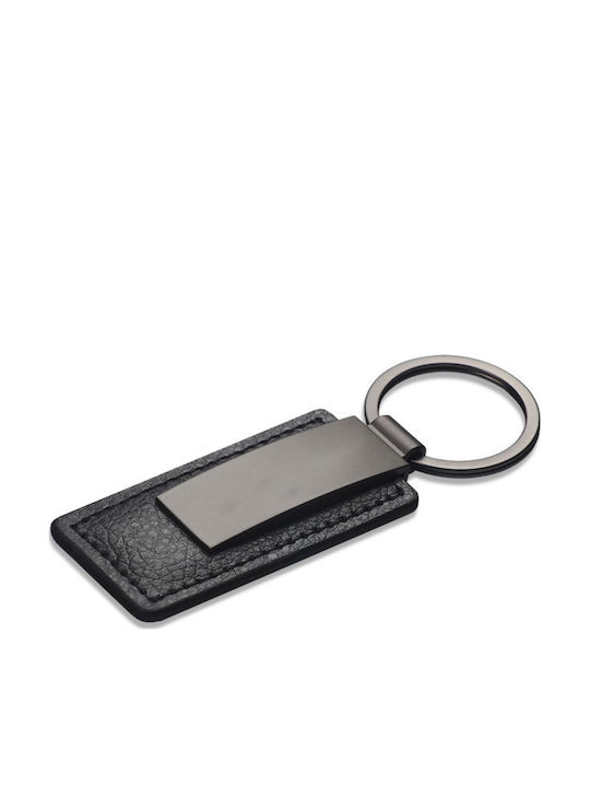 Vnc Black Leather Keychain