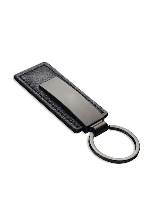 Vnc Black Leather Keychain