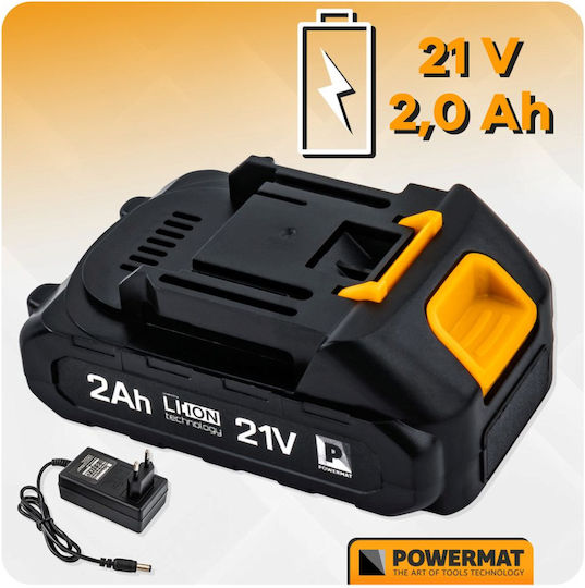 Powermat PM-WA-21V-2M Ударна Отвертка На Батерия Безчетков 21V 2x2Ah