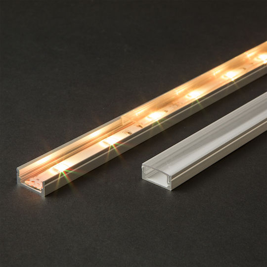 Profil De Aluminiu Led 1m Canal U 17x8mm Bandă Led Max 11mm Răcire Protecție