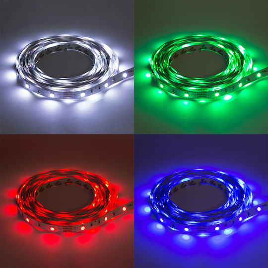 Bandă LED 12V RGB Lumină 5m Tip SMD5050 cu Sursă de Alimentare și Telecomandă