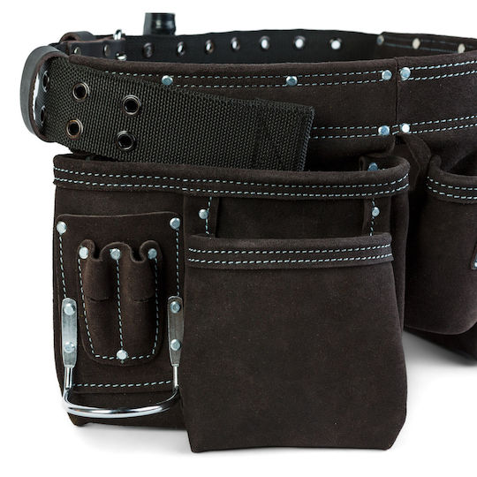 Professioneller Leder Werkzeuggürtel Mit 7 Taschen Hammerhalter 600x200 Mm