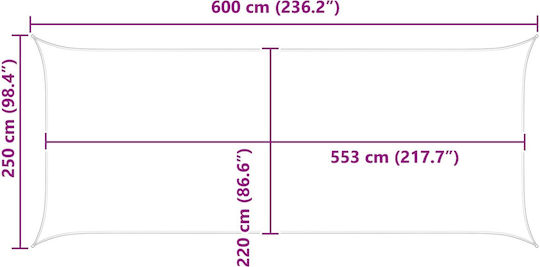vidaXL Ορθογώνιο Πανί Σκίασης Κόκκινο 2.5x6m