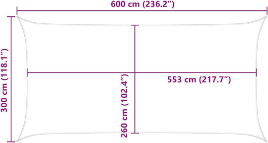 vidaXL Ορθογώνιο Πανί Σκίασης Μπλε 3x6m