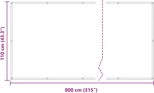 vidaXL Rechteckiger Schattengewebe-Teiler Braun 1,1x8x8m