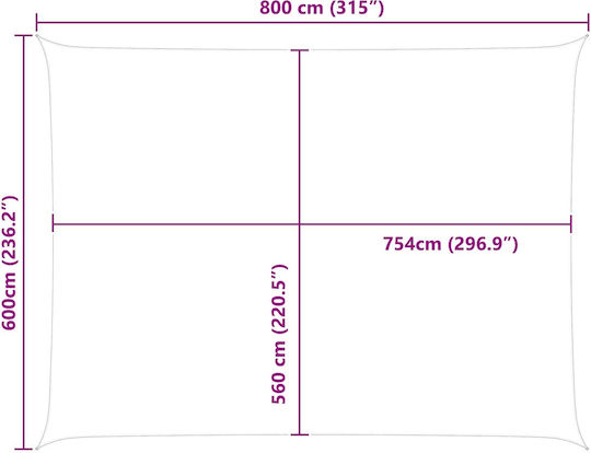 vidaXL Pânză De Umbrire Rectangulară Portocalie 6x8m