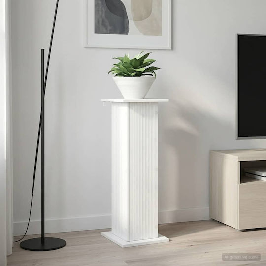 vidaXL Suport Ghiveci Lemn Alb 30.5x30x80.5 cm