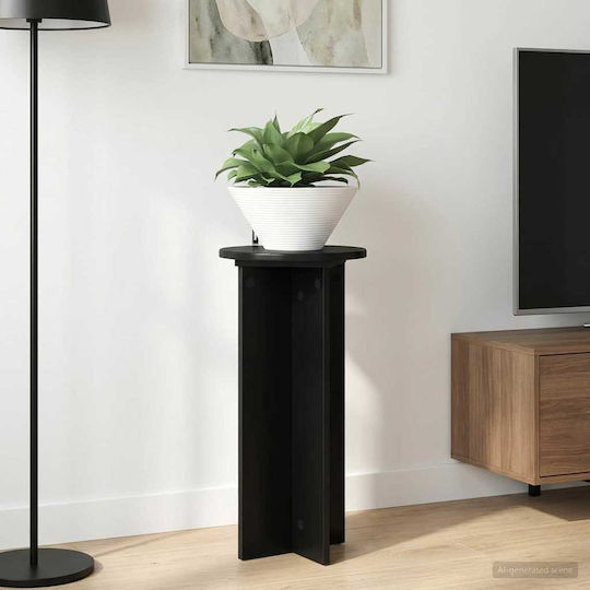 Vidaxl Βάση Φυτών 2 Pcs Μαύρο 29,5 X 29,5 X 60 Εκ Επεξεργασμένο Ξύλο