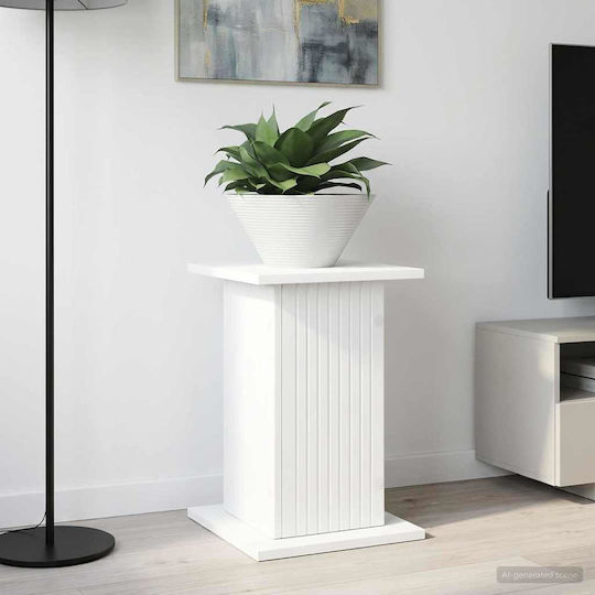 vidaXL Дървена Бяла Поставка за Саксия 30.5x30x43 см