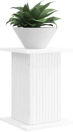 vidaXL Дървена Бяла Поставка за Саксия 30.5x30x43 см