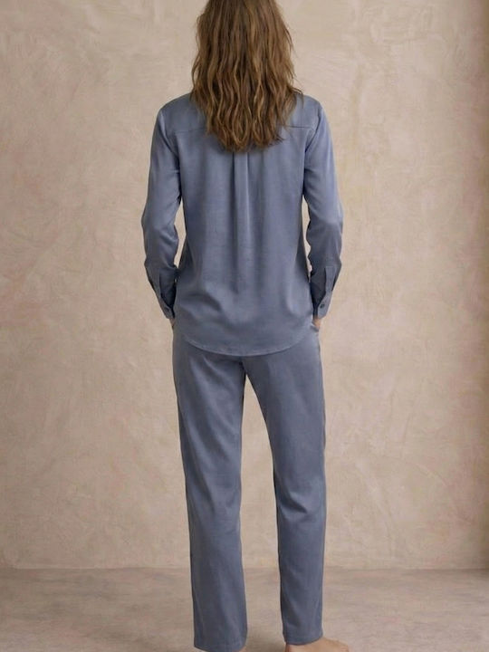 Zizo Winter Damen Pyjama-Set Nightfall Blue