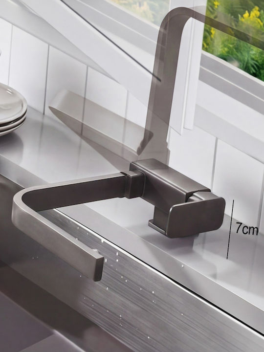 Stocco U-Shaped Kitchen Faucet Counter Gray