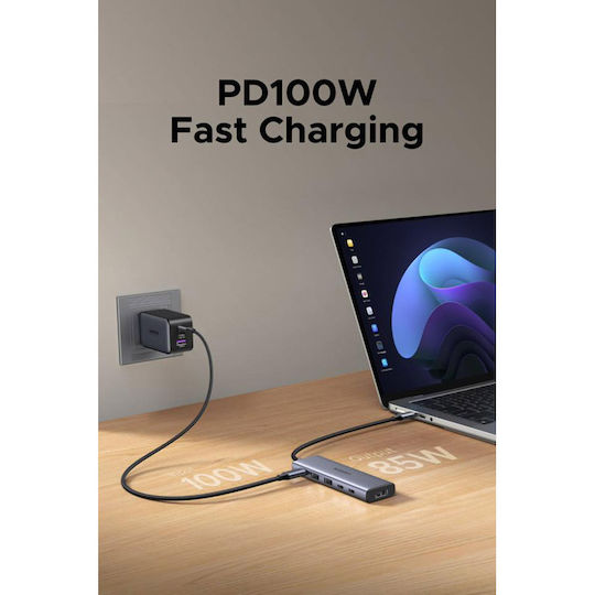 Ugreen CM511 USB-C Docking Station with DisplayPort 4K PD Gray