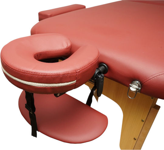 Thor Pat de Fizioterapie Portabil/Pliabil Burgundy din Lemn 60x213cm