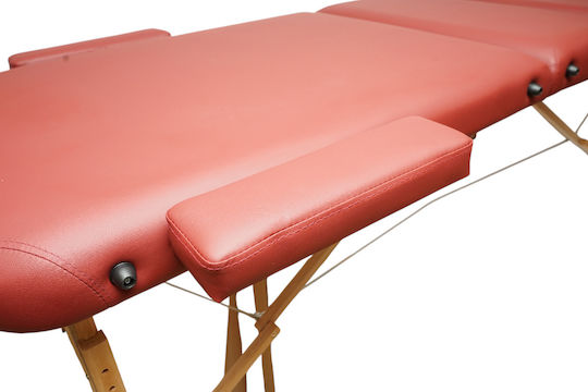 Thor Pat de Fizioterapie Portabil/Pliabil Burgundy din Lemn 60x213cm