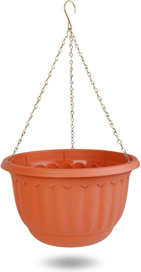 Hanging Plastic Pot Chain Terracotta Color Ø30 X 18 Cm Balcony Garden Flowers