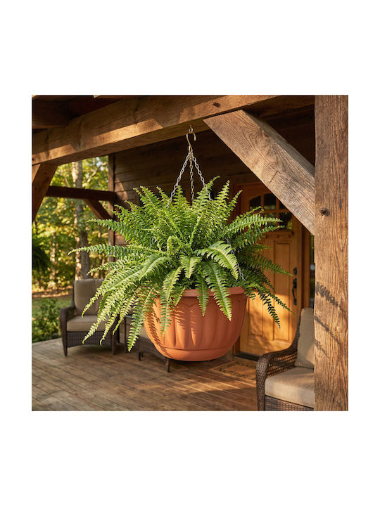 Lanț Ghiveci De Flori Din Plastic Culoare Teracotă Ø30 X 18 Cm Balcon Grădină