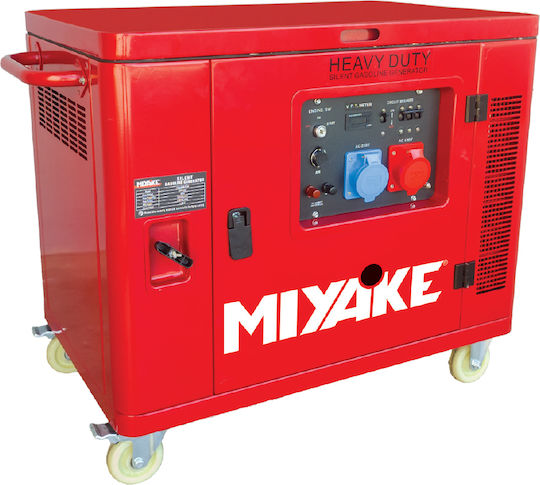Miyake HZB 10000 EQ Leise Generators Benzin mit Rädern und maximaler Leistung 9kVA