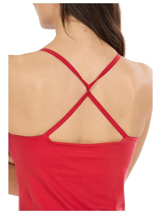 Women's Crop Sleeveless Red Top