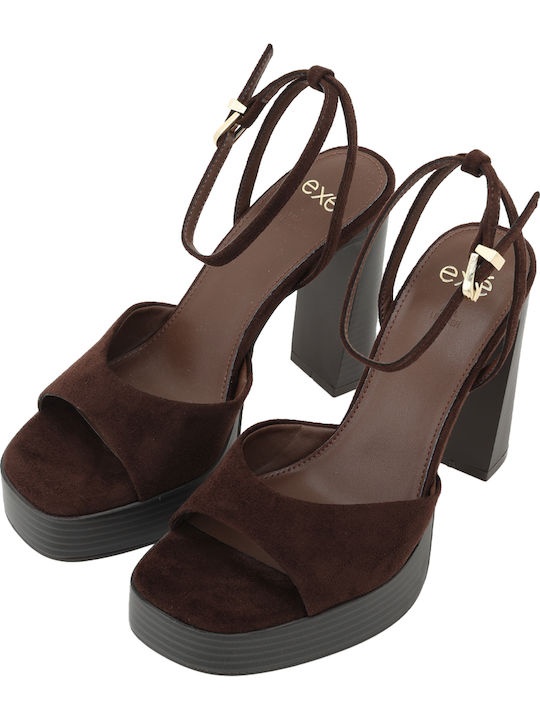 Suede Sandals Brown