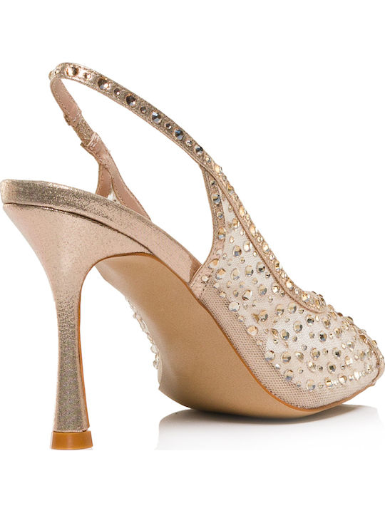 Sandals with Strass Gold