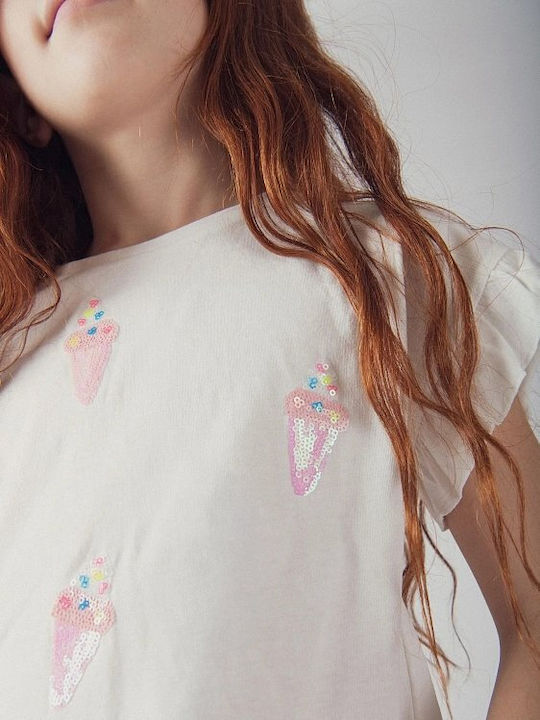 Kids Top Short-sleeved Ecru Zasolti2