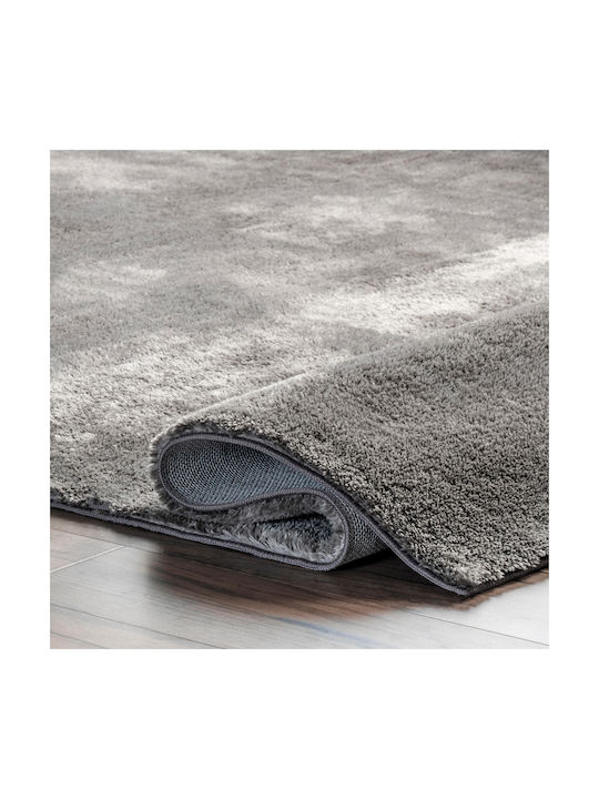Deluxe Rectangular Furry Gray Rug 80x130cm