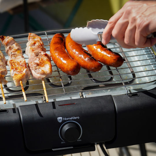 HomeVero Tabletop Electric Grill Grate 2000W with Adjustable Thermostat 40x24cm
