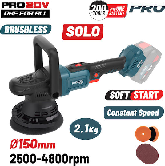 Bormann Pro BBP5345 Въртящ Се Аполиращ Уред Brushless 20V Solo с Скорост 2500-4800rpm и Регулиране На Оборотите