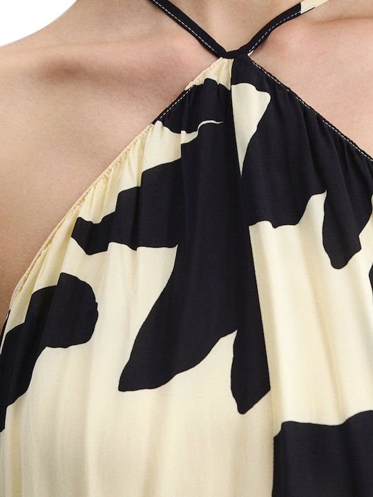 Summer Maxi Dress Ecru-Black