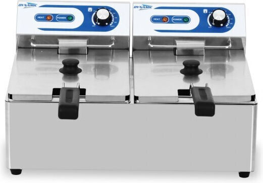 Dynamic Electric Fryer Double 6kW Capacity 2x10lt 55x41.5x29cm EF-6L-2