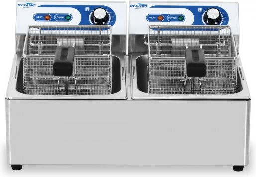 Dynamic Electric Fryer Double 6kW Capacity 2x10lt 55x41.5x29cm EF-6L-2