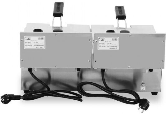 Dynamic Electric Fryer Double 6kW Capacity 2x10lt 55x41.5x29cm EF-6L-2