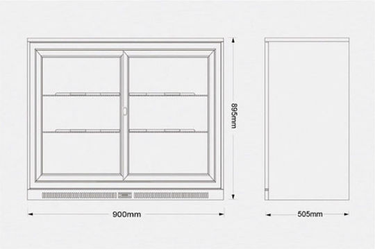 Fresh Beverage Refrigerator 320lt with 3 Doors H89.5xW133.5xD50.5cm