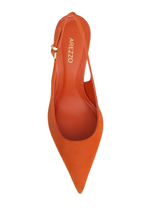 Suede Pumps Mit Mittelhohem Absatz Orange A1370100020016