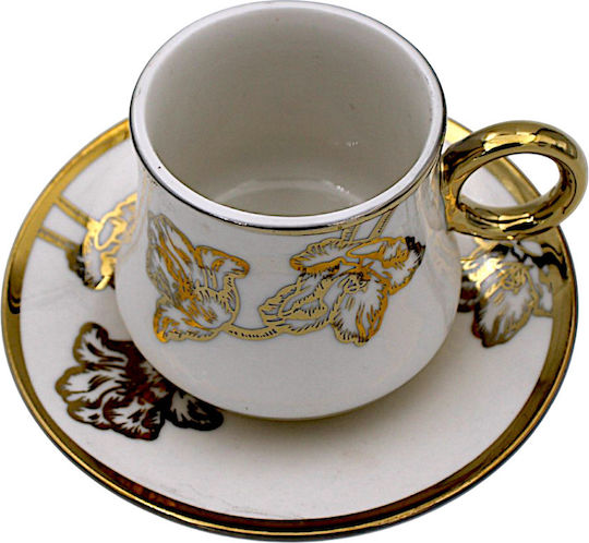 Kaffeetassen Set aus Porzellan Braun 6 Stück