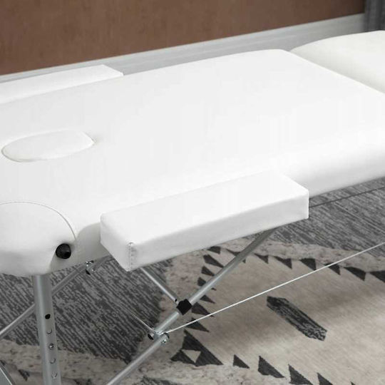 Folding Portable Foldable White Physiotherapy Bed Made of Aluminum 215x60cm