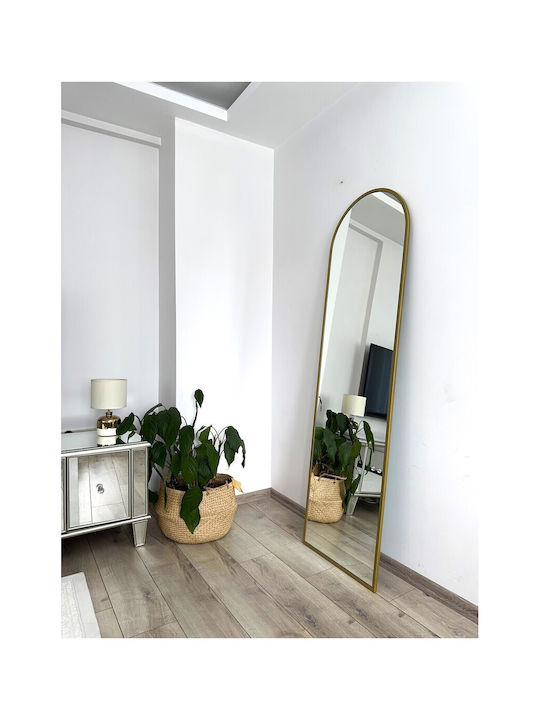 SteweHome Arched Mirror with Gold Metal Frame 180x60cm