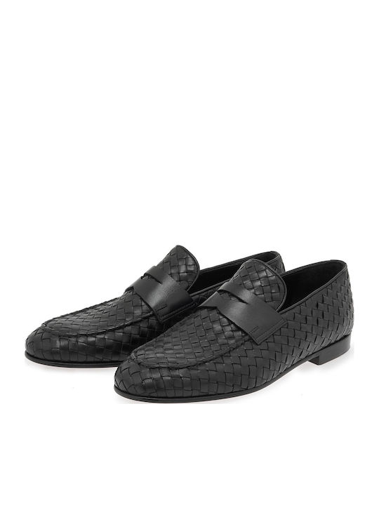 Leder Herren Mokassins in Schwarz Farbe