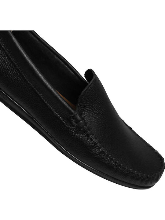 Leather Men's Moccasins In Black Colour
